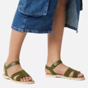 new Sorel Ella III Ankle Strap Sandals  Suede and Leather